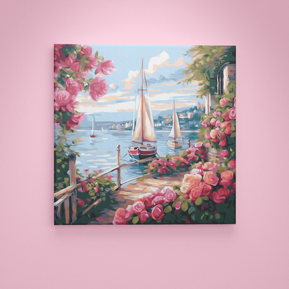 Sail Boats in Romantic Setting  - Painting Wiz Kit