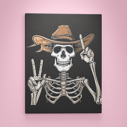 Cowboy Skeleton with Peace Sign - Painting Wiz Kit